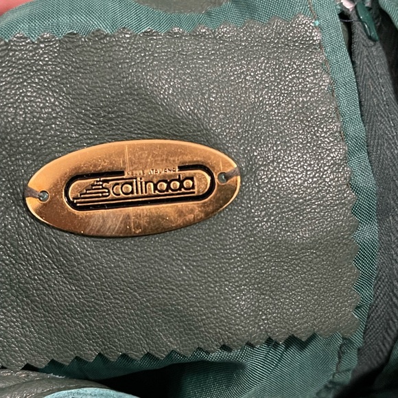 Sophisticated Olive Italian Leather Pencil Skirt - Picture 3 of 11